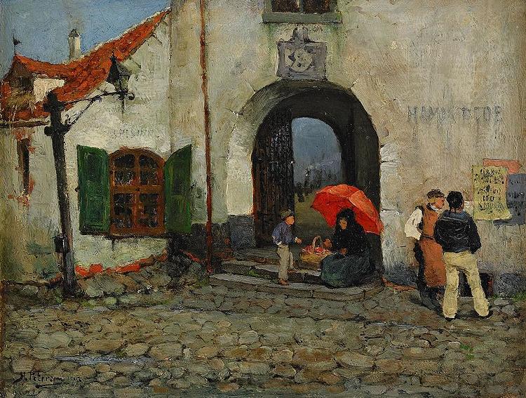 Hugo Birger Utanfor hamnfogdekontoret Germany oil painting art